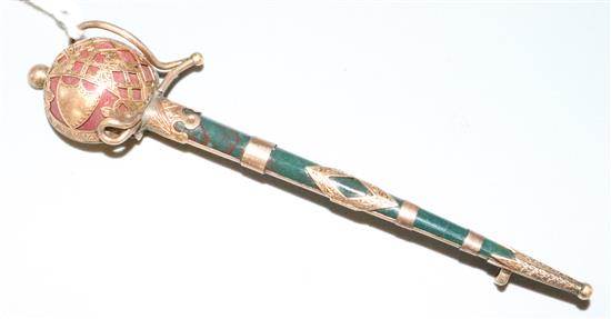 Gold mounted sword brooch